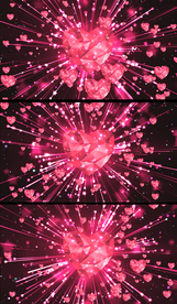 红色心形钻石动态视频素材