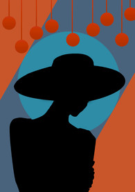 美女背影装饰画