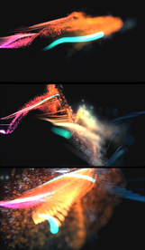 唯美炫彩粒子散发形态视频