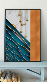 晶瓷抽象几何油画玄关装饰画