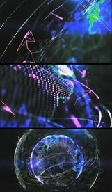 七彩地球粒子动态视频素材