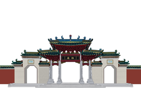 佛山 祖庙 古典建筑 插画