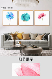 小清新手绘植物花朵装饰无框画