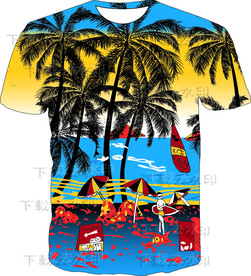 椰树 大牌 男装 印花