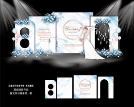 泰式莫兰迪蓝白色婚礼