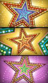 绚丽五角星灯光动感舞台背景