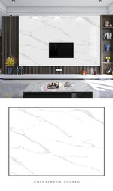 简约大理石纹爵士白微晶石电视背
