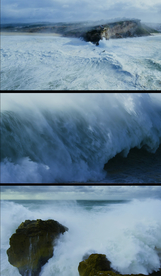 4K海浪拍打岩石