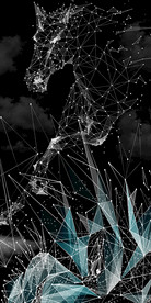 新中式抽象马线条远山挂画玄关