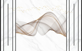 新中式大理石电视背景墙