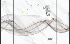 新中式大理石电视背景墙