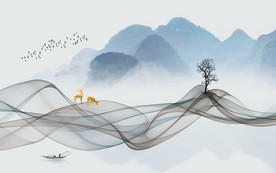 新中式电视背景墙