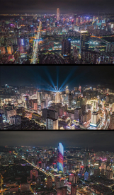 4k深圳城市夜景航拍视频素材