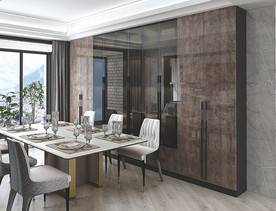 全屋定制现代轻奢极简餐边柜图