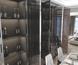 全屋定制现代轻奢极简餐边柜图