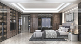 全屋定制现代轻奢极简衣柜卧室图