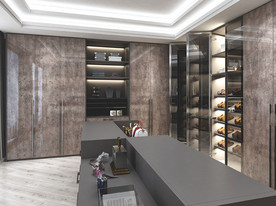 全屋定制现代轻奢极简衣帽间图