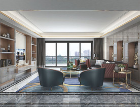 全屋定制镶金条电视柜背景墙图