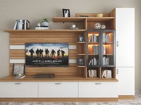 全屋定制客厅板式电视柜背景墙图