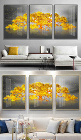 金色发财树晶瓷装饰画