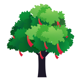 新年祈福装饰树木元素