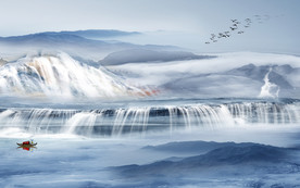 石纹新简约山水画 tif分层