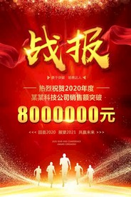 战报喜报企业年终销售战报年会