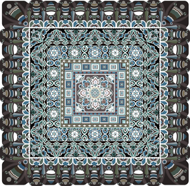 敦煌莫高窟壁画莲花团花藻井