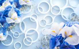 3D梦幻花朵壁画