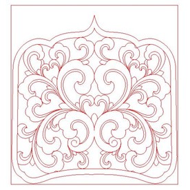 洋花靠背 精雕图