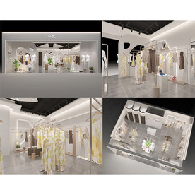 现代北欧风女装形象服装店模型