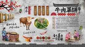 牛肉罩饼背景墙