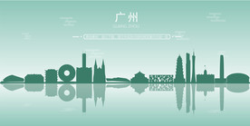 广州地标建筑剪影