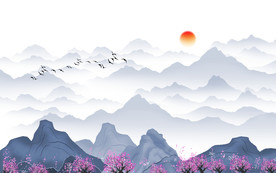 新中式电视背景墙