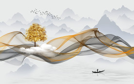 新中式电视背景墙