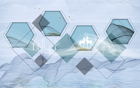 高清 几何新背景墙 TIF分层