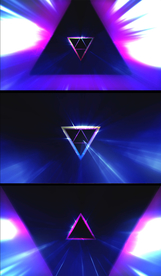 电击荧光三角形VJ视频素材