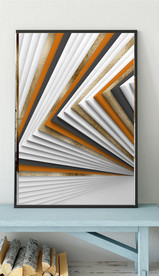 爱马仕现代抽象立体几何装饰画