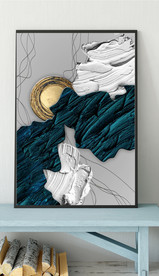 北欧抽象金色油漆油画玄关装饰画