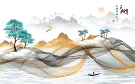 新中式电视背景墙