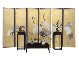 植物花瓶屏风3d模型