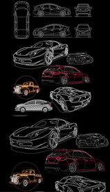 汽车剪影CAD图纸