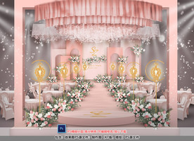 粉色婚礼仪式区