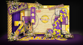 黄紫拼色迎宾区