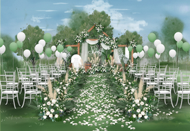 森系户外婚礼仪式区