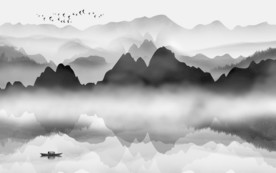 高端 唯美中式山水 TIF分层