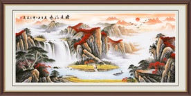 旭日东升 山水画