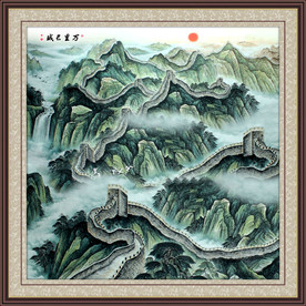 国画长城国画万里长城国画中堂画