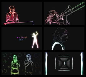 线条人物音乐舞蹈视频素材