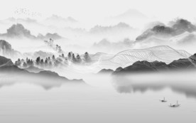 中式高清唯美山水 TIF分层